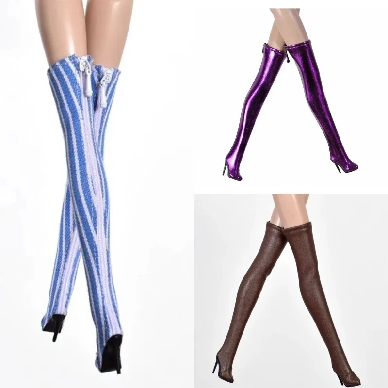 

1/6 Scale Fashion Female Doll Toys Coarse/Stiletto Heels Shoes Long Boots Shoes Model Fit FR2 FR6.0 Soldier Body