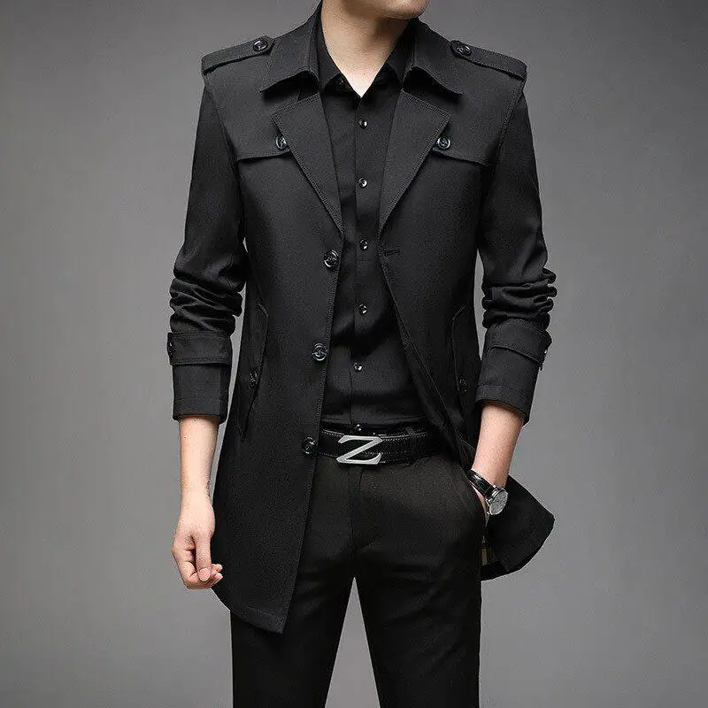 

Young Fashionable Urban Style Jacket 8808 Model Mid-Length Simple Design Youth Coat Available in 9 Colors Single Button Closure
