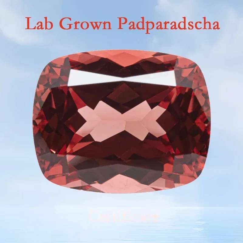 Lab Grown Padparadscha Cushion Shape Fire Lotus Color VVS1 Charms Beads for Diy Jewelry Making Rings Selectable Certificate