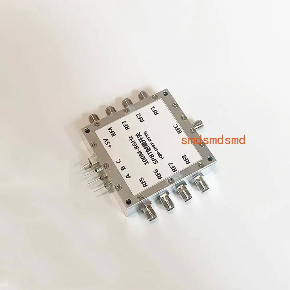 100MHz-8GHz ‌SP8T RF Switch RF Signal Switcher 8Way Microwave Electronic Switching For Radio Wireless Communication/Test