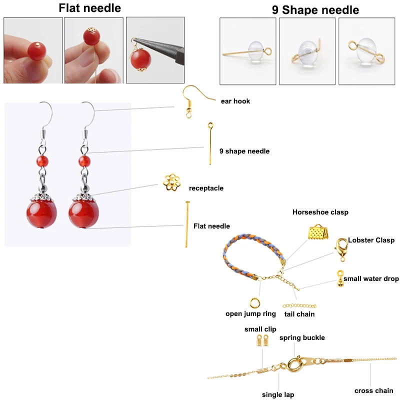 Jewelry Findings Set Copper Wire Open Jump Tools DIY Rings Earring Necklace Hook Beaded Bracelet Jewellery Making Supplies Kit