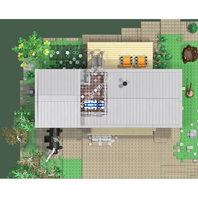 2309pcs MOC Vacation Cabin Summer Edition Architecture Building Blocks Christmas Toy to Develop Patience and Concentration Gift