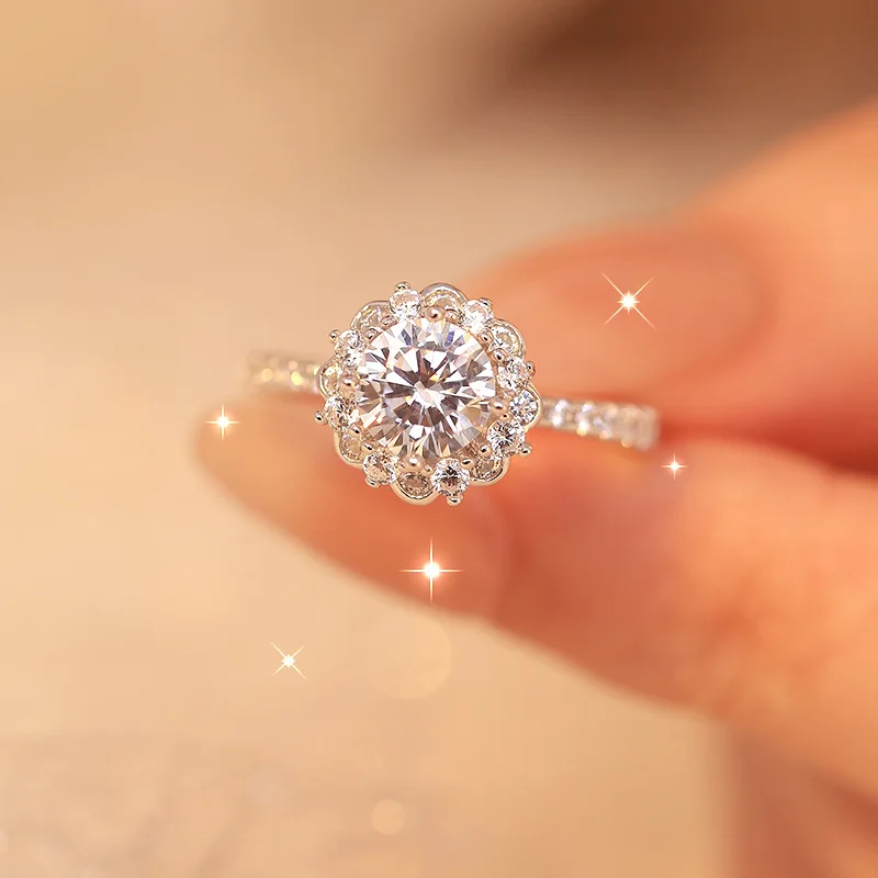 Women's 2 Carat Moissanite Ring PT950 Platinum Crown Teardrop Timeless Design Collection Choice