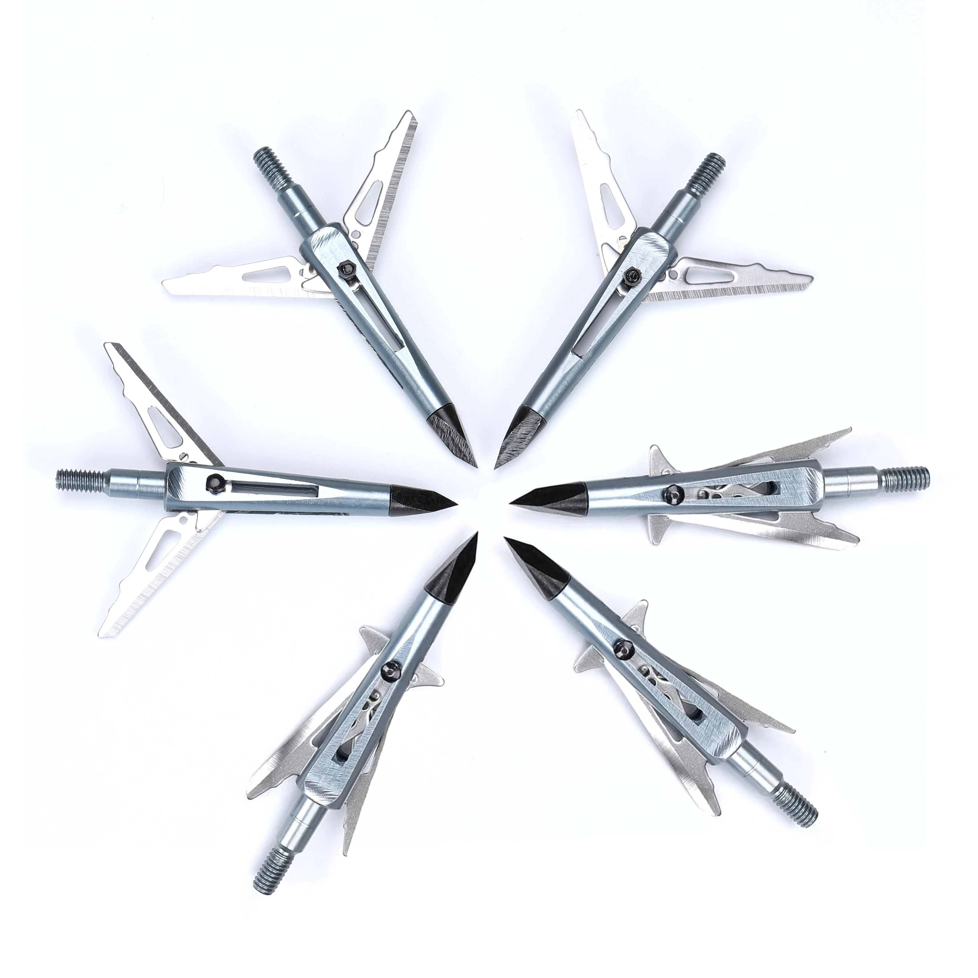 6/12pcs Broadheads 100 Grains Hunting Arrowheads With 2 Retractable Blades Archery Arrow Point Tips