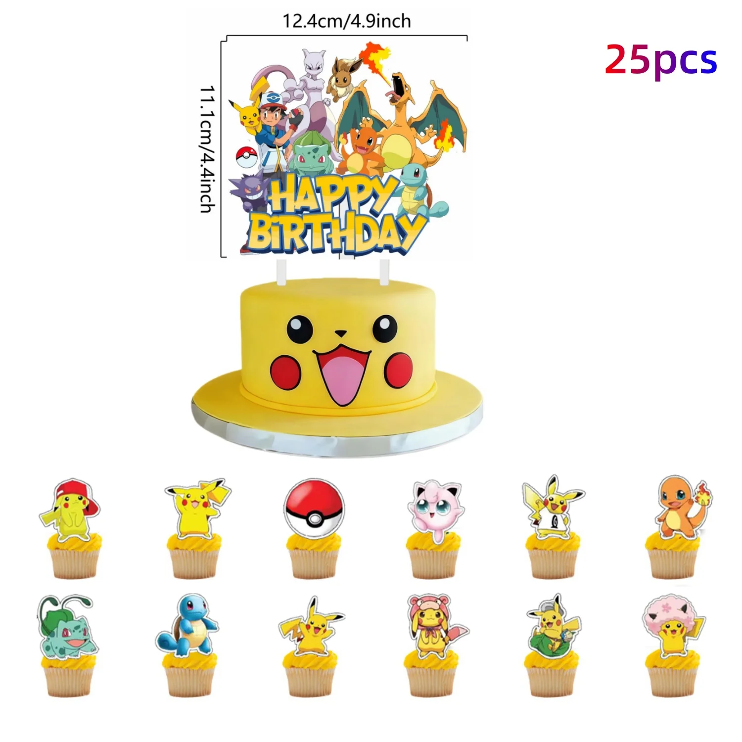 Topper Pokemon Kuchen Geburtstag Pokemon Dekoration Kuchen Topper Pikachu Cupcake Topper Baby Dusche Backen DIY Liefert Party Gefälligkeiten