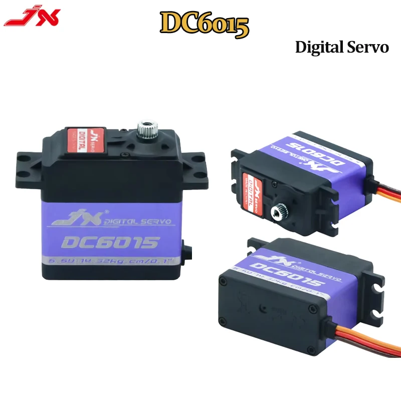 JX Servo DC6015 4.8-6.6V 15KG Metal Gear 0.10 Sec Large Torque Digital Servo For RC Car Robot Airplane Aircraft Accessories