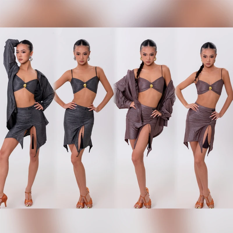 Summer Adults Ballroom Dance Competition Clothes Women'S Latin Dance Performance Costume Ladies Cha Cha Latin Dance Suit SL16194