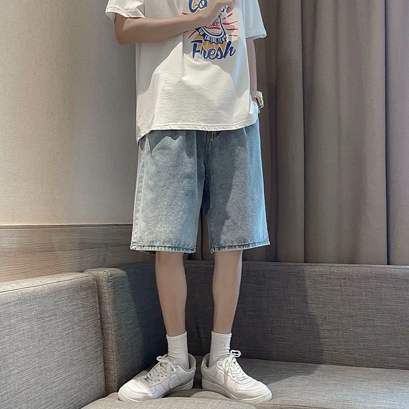 Loose Casual Denim Shorts Men's Summer Thin Breathable 2026 New Trendy Distressed