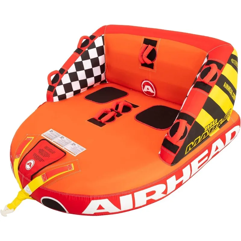 

Mable Inflatable Towable Tube 1-4 Rider Models Dual Tow Points Full Nylon Cover EVA Foam Pads Patented Speed Valve