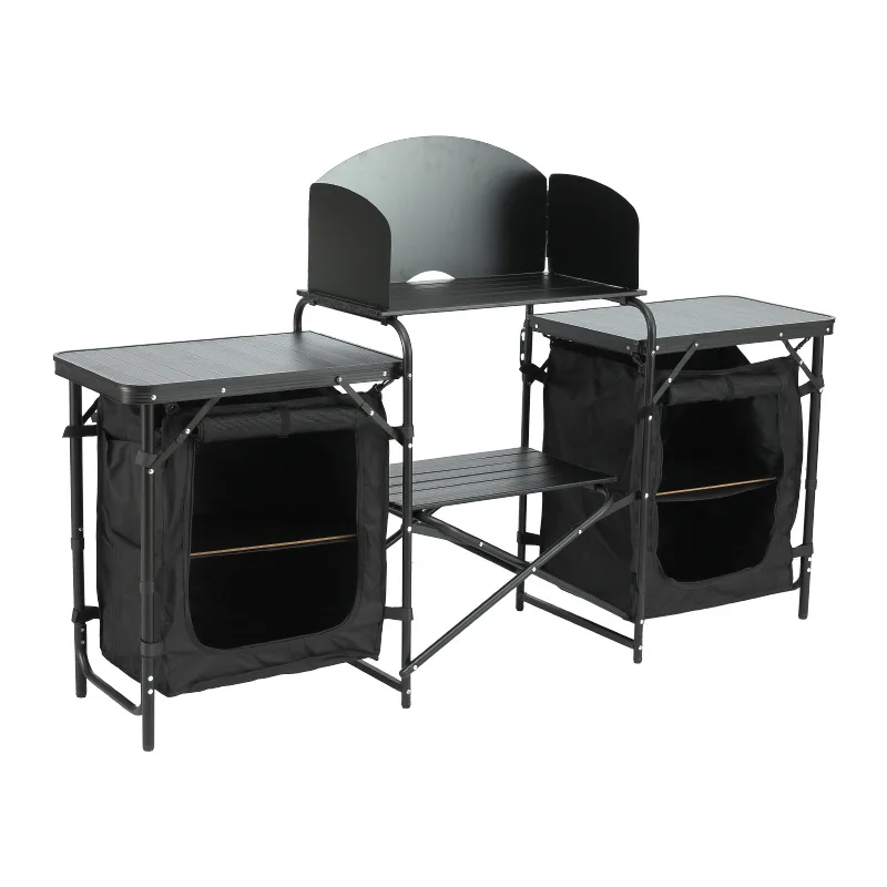 

Outdoor folding tables and chairs Portable, multi-functional camping picnic mobile kitchen dining table and chairs