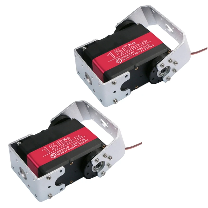 150KG 12V RDS51150 Double-Shaft Digital Metal Robotic Servo With U Mounting Bracket Waterproof