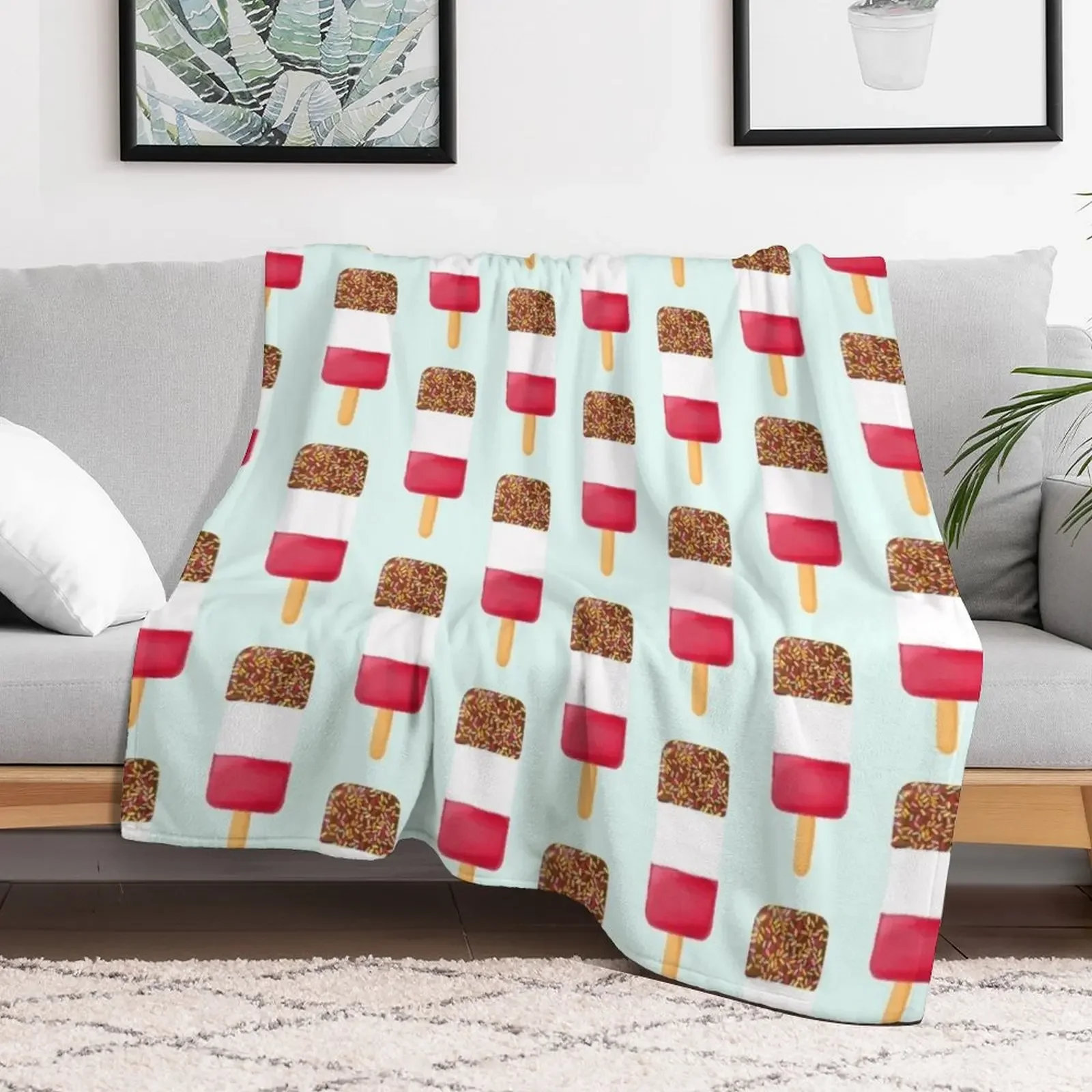 fab ice lolly/popsicle cartoon Throw Blanket Decorative Sofa Shaggy Softest Blankets