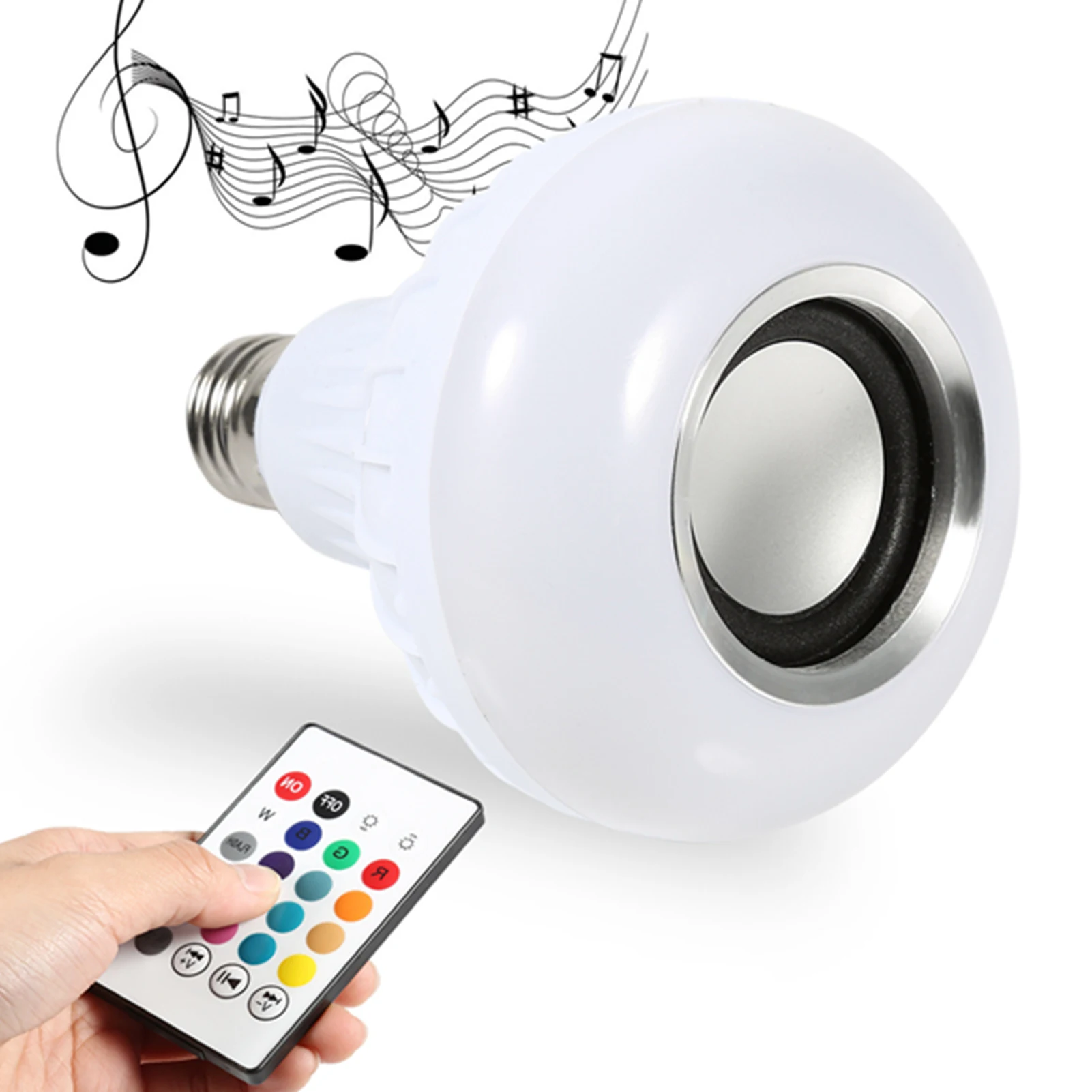 E27 12W LED Light Bulb RGB Bluetooth Speaker Music Remote Control Color Changing Lamp for Bedroom Party Decor