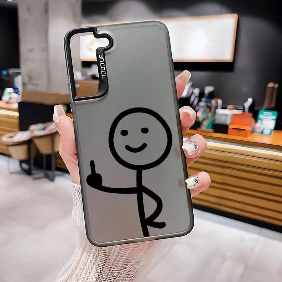 

Finger People Stickman Phone Cover Case for Samsung Galaxy S26 Note 20 Ultra S25Edge S21 S22 Ultra S24 FE S23 S25 S20 FE