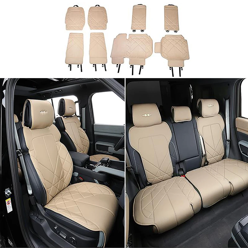 

Four Season Universal Seat Cushion Cover Breathable Leather Seat Cover For BYD Equation Leopard 5 Interior Upgrade Accessories