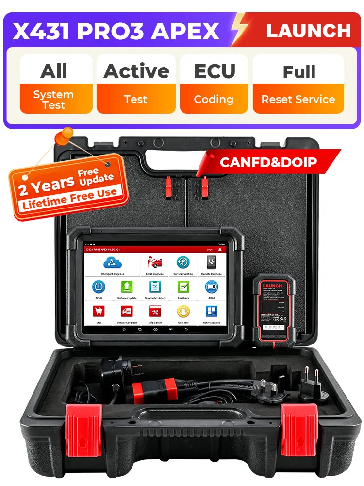 LAUNCH X431 PRO3 APEX Auto-Diagnosegerät OBD2-Scanner Diagnostik Auto Automotive Scan Autoscanner Diagnose 2 Jahre Kostenlose Updates