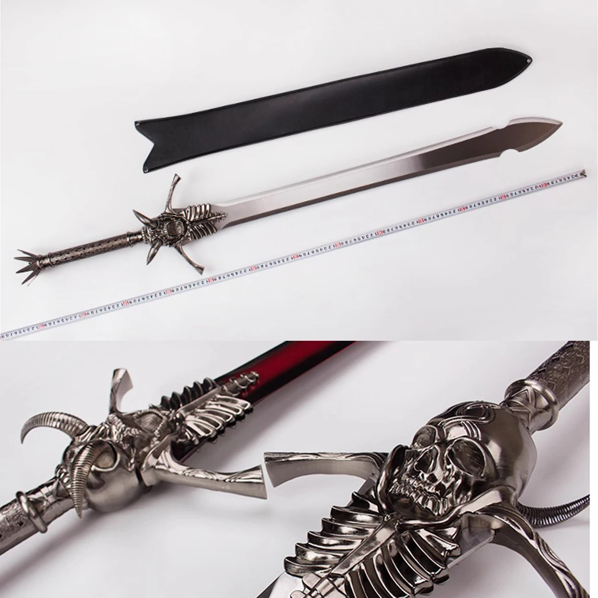 European sword anime Skull sheep head sword stainless steel blade cosplay model real sword not sharp Cosplay role-playing stage