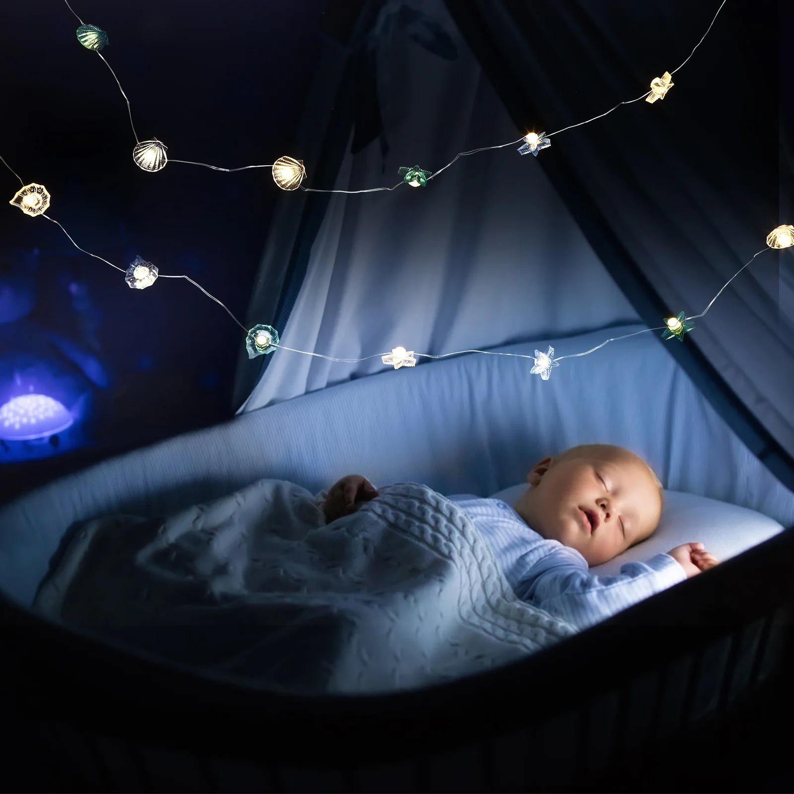 2 متر 20 LED المحيط سلسلة ضوء مع فرس البحر قوقعة أضواء الزخرفية للشاطئ موضوع حفلة الصيف غرفة بحري ديكور