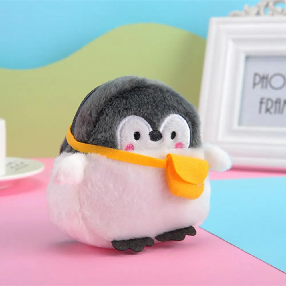 Lovely Animal USB Cable Pouch Mini Wallet Money Bag Cartoon Penguin Coin Purse   Pendant Earphone Case