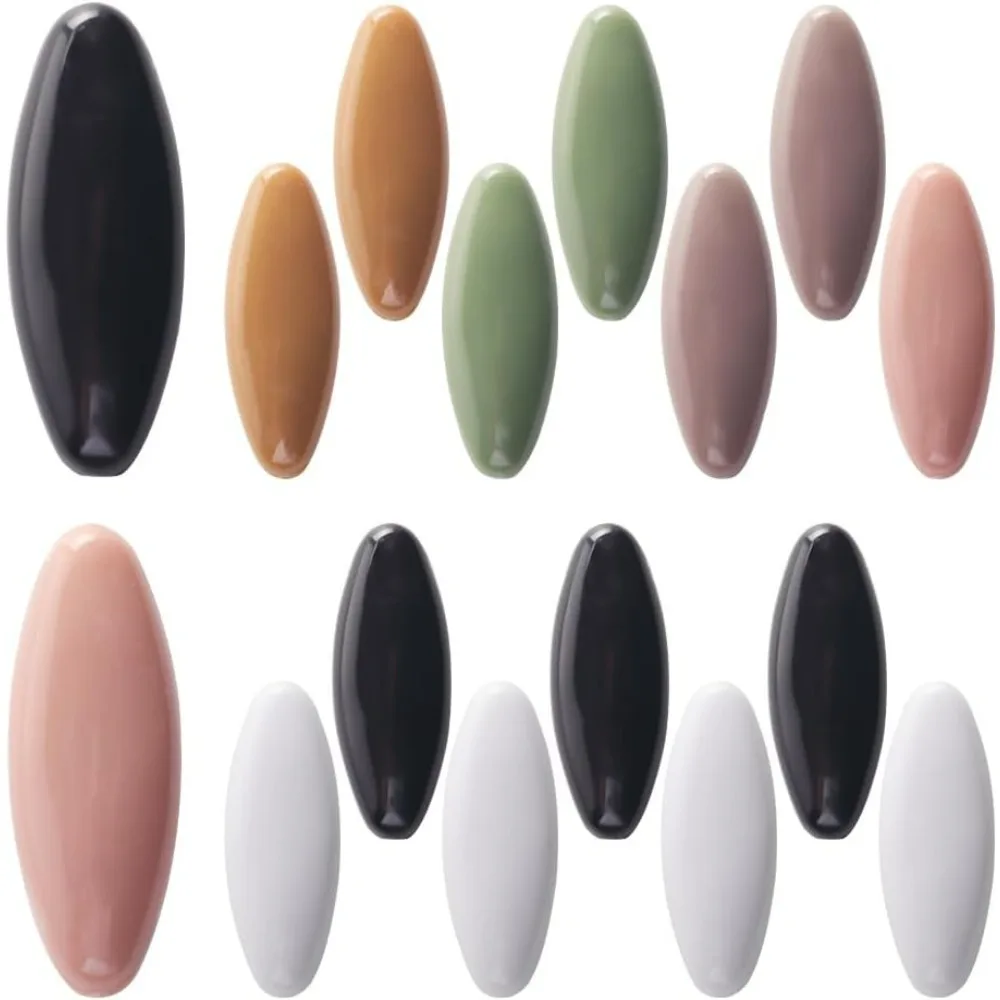 16Pcs 8 Color Hijab Pins Colorful Oval Assorted Scarf Safety Pin Bulk Jersey Head Warp Cloth Locking Fastener Nappy Brooch