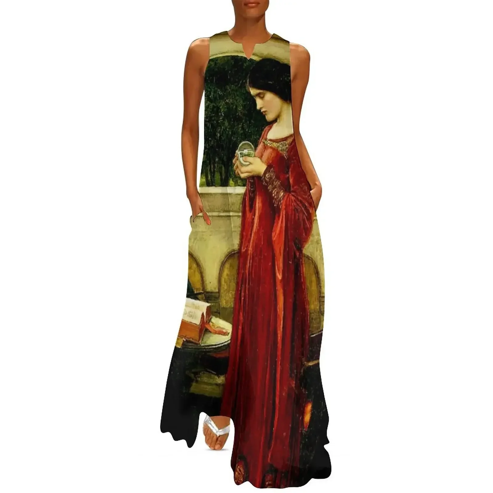 

“Crystal Ball” by John William Waterhouse 1902 Long Dress Women's summer dresses womens dress Clothing Dress