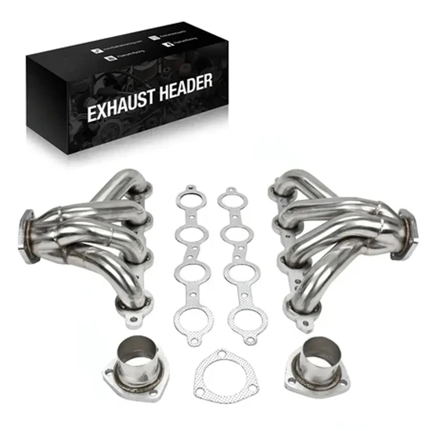 Stainless Steel Block Hugger LS Swap Exhaust Headers for Chevrolet Small Block 1953-1967 (LS1/LSX, 350 Compatible)