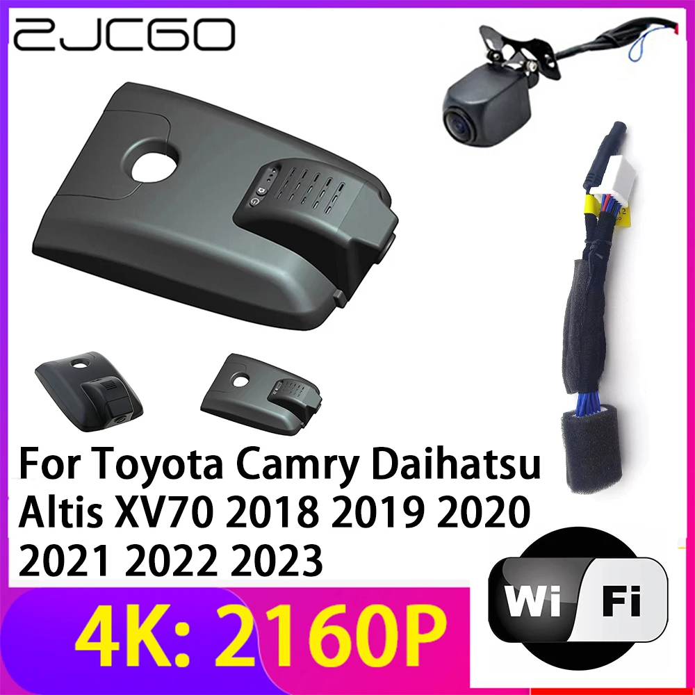 ZJCGO 4K 2160P Dash Cam Car DVR Camera 2 Lens Recorder Wifi Night Vision for Toyota Camry Daihatsu Altis XV70 2018~2023