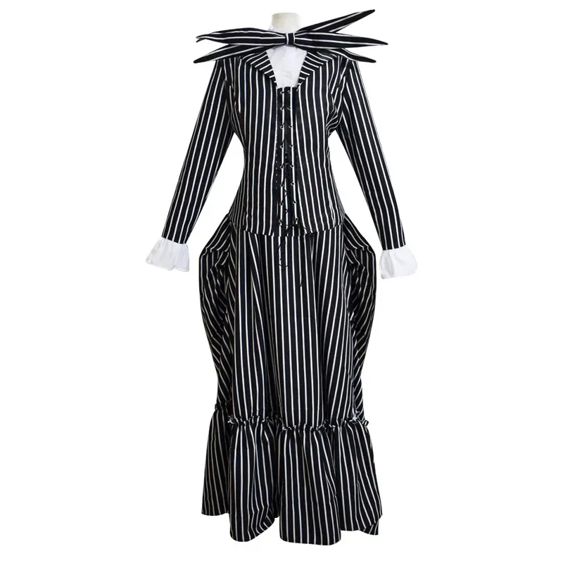 Men Women Movie The Nightmar Before Christmas Jk Skellington Cosplay Costumes Outfits Dress Coat Carnival Party Xmas Clothes