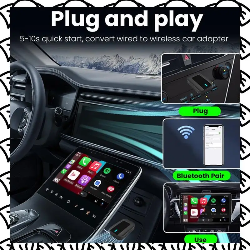 

A71Z Проводной к беспроводному Carplay и Android Auto 2 в 1 Dongle 2.4/5G Wi-Fi Bluetooth 5.0 для проводных автомобилей Carplay Android Auto