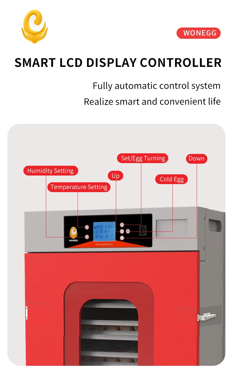 WONEGG Efficiency Full Automatic Poultry Egg Hatcher 400 Pieces Egg Incubators For Sale