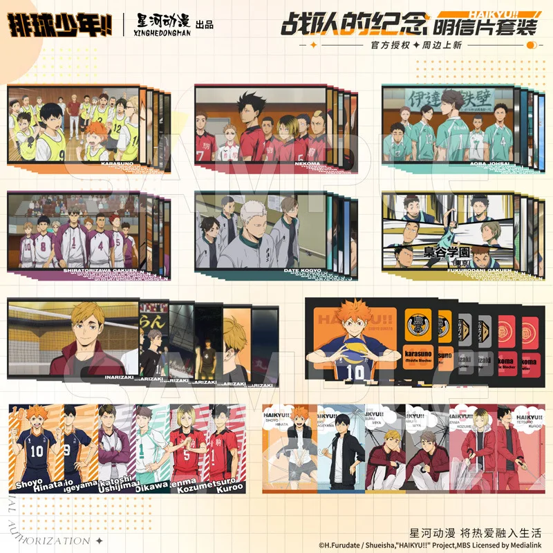 

Haikyuu!! Aoba Johsai Karasuno Shiratorizawa Nekoma Kamomedai Inarizaki Fukurodani China Official Authorization Postcard 6pc/Set