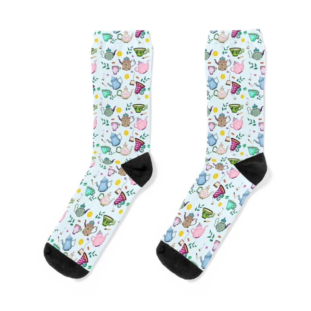 

A Tea Party Socks with print kids gifts Thermal man winter Socks Woman Men's