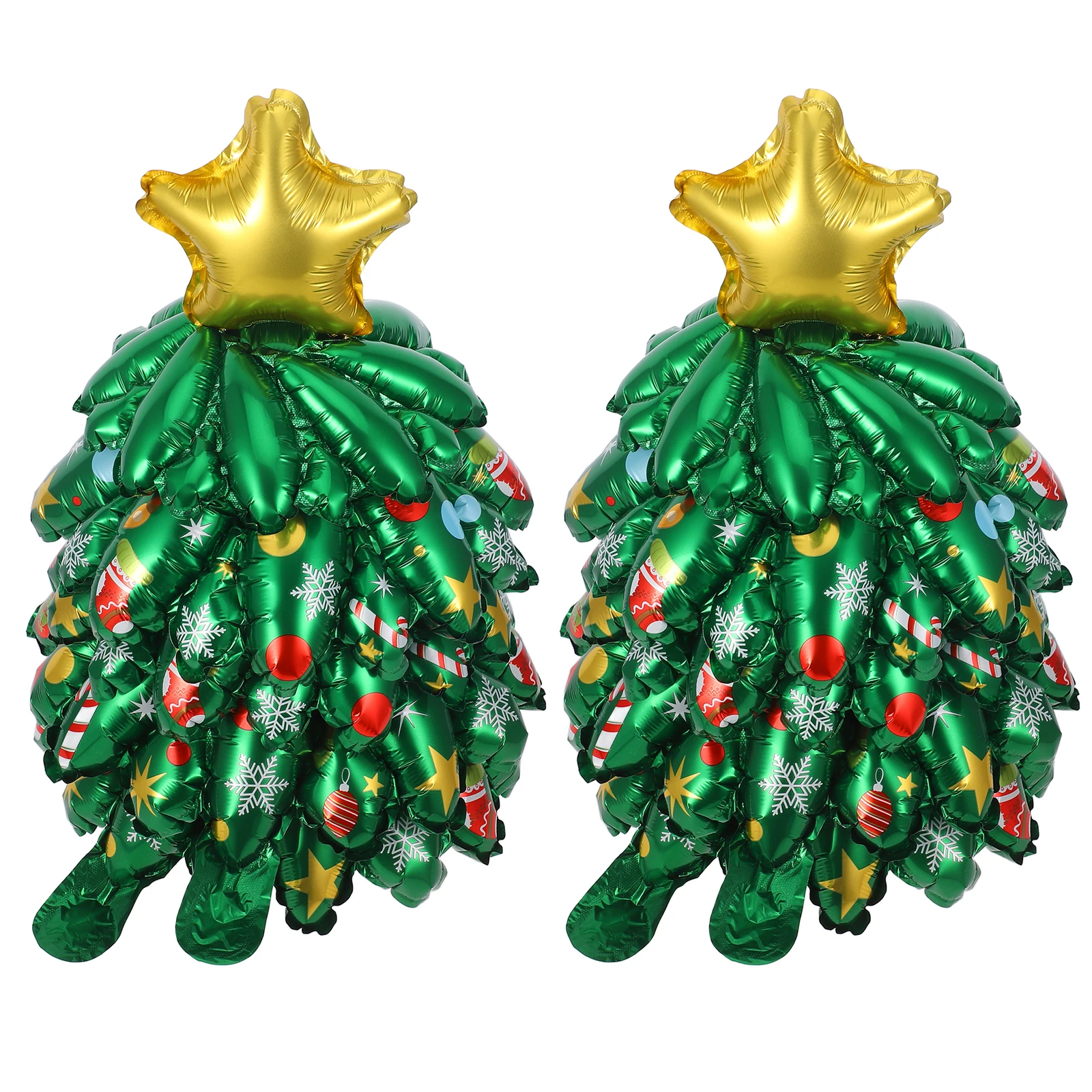

2 Pcs Christmas Blow Ups Decorations Party Supplies Inflatable Giant Tree Ornaments