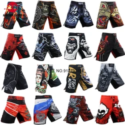 Pantaloncini da combattimento pantaloncini MMA con stampa animalier pantaloni da boxe Muay Thai da uomo arti marziali Grappling Kickboxing Cage Fighting Training Wear