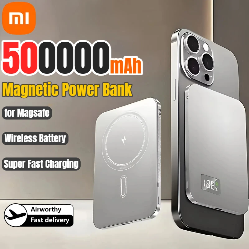 Xiaomi 500000mAh بنك الطاقة المغناطيسي المحمولة اللاسلكية PD22.5W شحن سريع بطارية خارجية ل Magsafe آيفون سامسونج