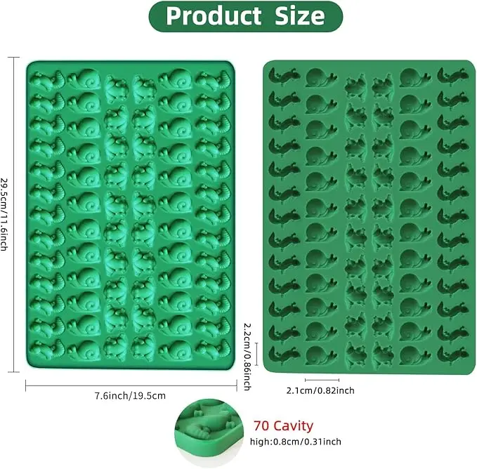 Frog Snail Gecko Silicone Baking Mold Cartoon Mini Pet Biscuit Soft Candy Chocolate Fondant Cake Epoxy Mold Baking Accessories
