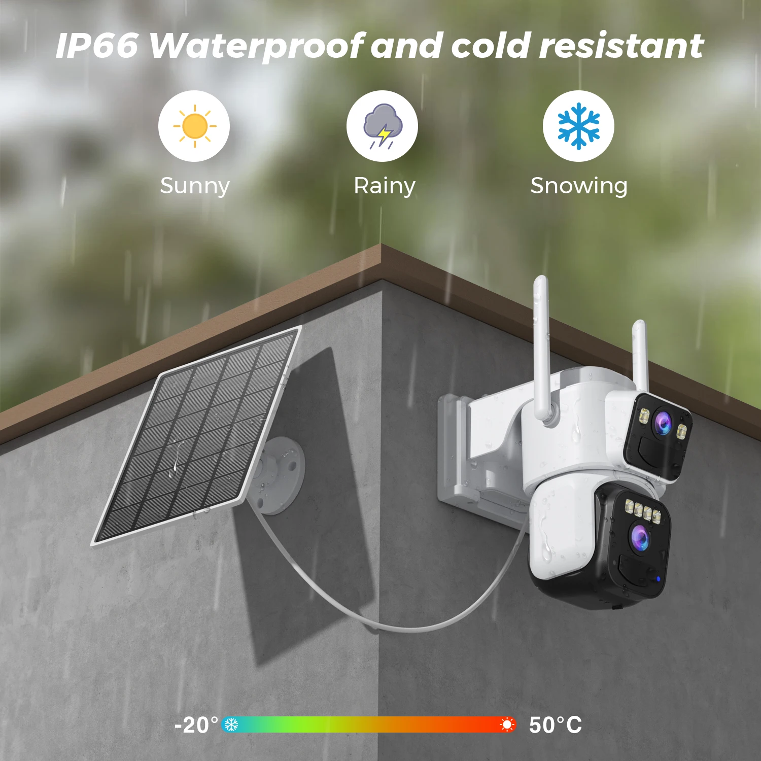 8MP Solar Wifi Camera PTZ Built-in 7800mAh Battery Outdoor 4K