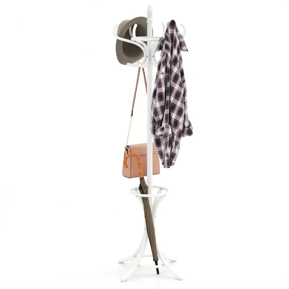 

Freestanding Coat Hanger Stand Coat Rack W Umbrella Holder 12 Hooks