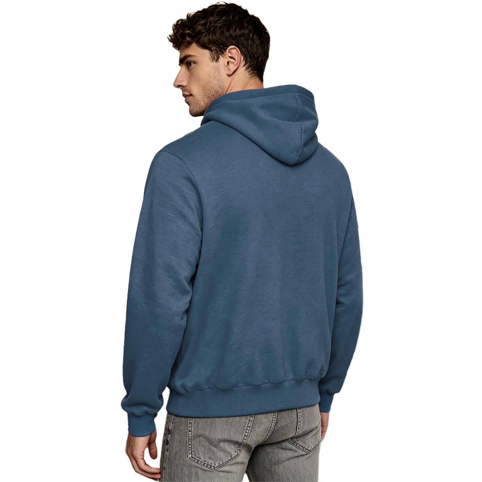 Herren-Känguru-Hoodie für Väter und Babytragen, einfarbig, mit großer Tasche vorne, Kapuzen-Sweatshirt, lässiger Langarm-Pullover – Detail 31