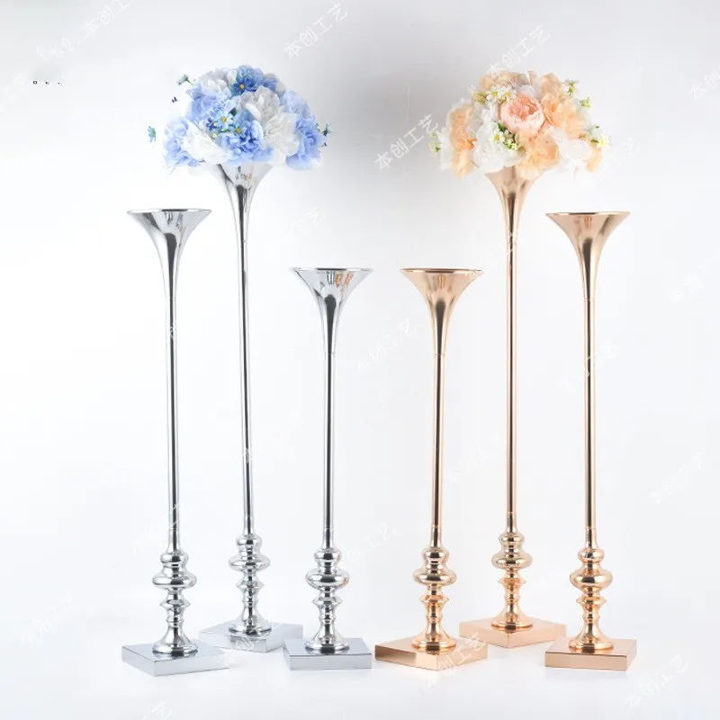 Gold\Sliver Candle Holder Candle Stand Wedding Table Centerpiece Event Road Lead Flower Rack 10 pcs / lot