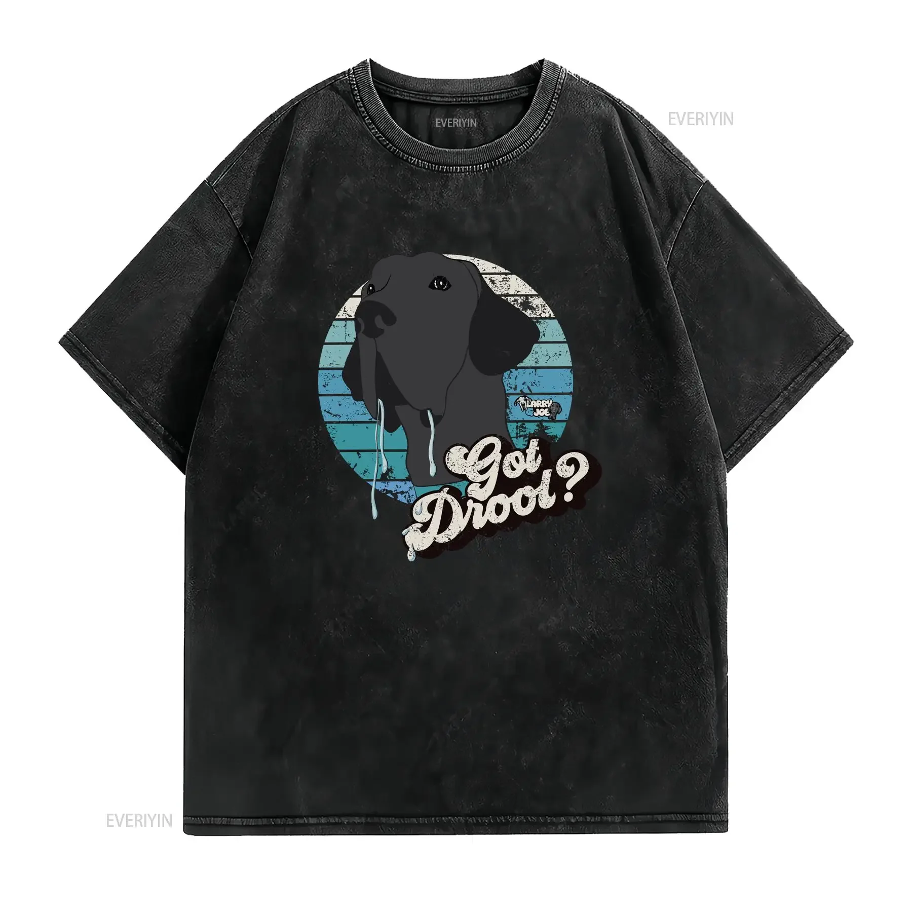 Larry and Joe Merch Great Dane Drool Face Black tee Funny T Shirt vintage Washed Stylish Casual Breathable Comfortable homme