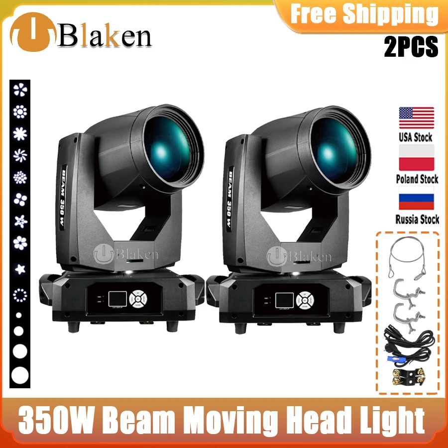 

0 Tax 2Pcs New 17R 350W Waterproof Beam Moving Head Light IP65 DMX512 Sound Control DJ Disco Music Party Bar Stage Lights