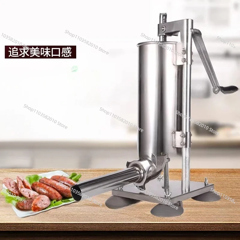 

4L Manual Sausage Stuffer Machine, Stainless Steel Meat Filler & Syringe for Homemade Sausages