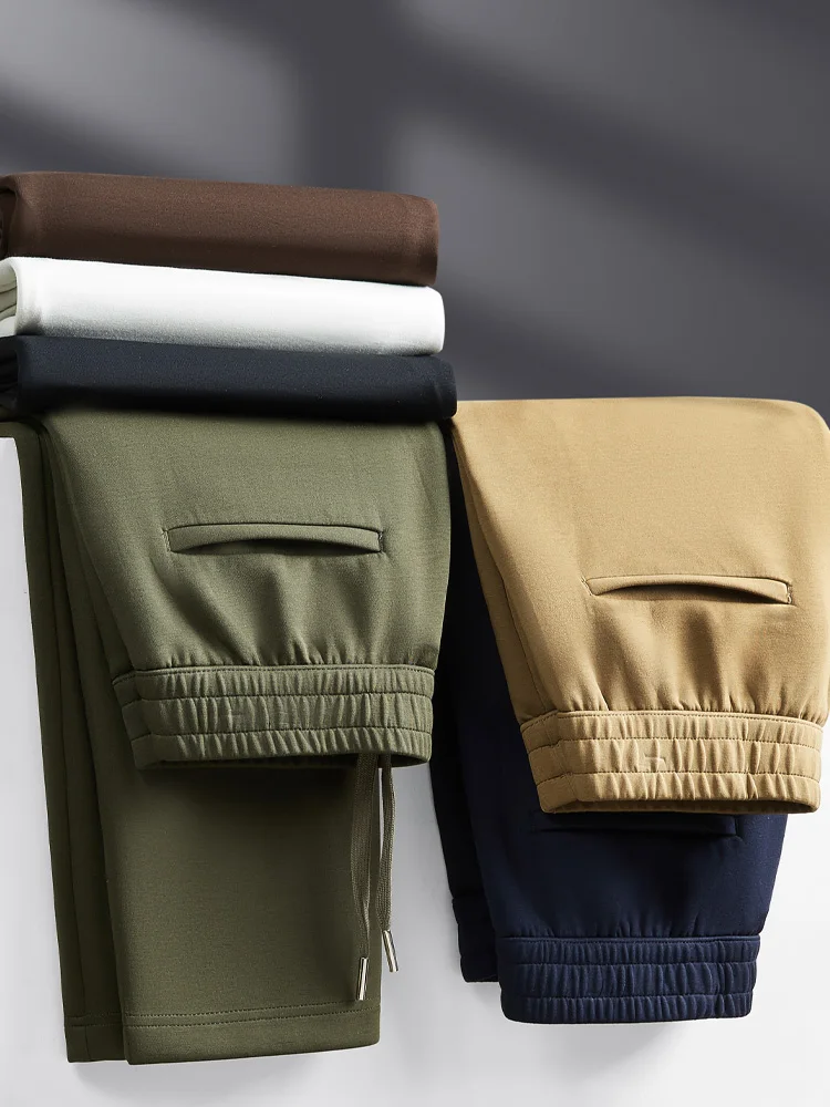 

Ele Soft Modal Men's Sport Pants Straight Leg Casual Trousers Dra High Waist Long Pants Polyester Modal Cotton Spandex