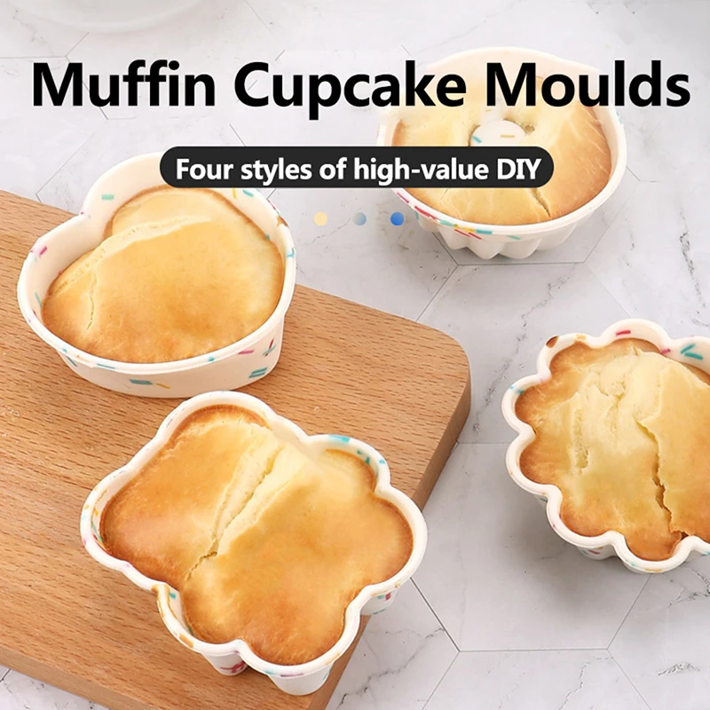 4Pcs Muffin Donuts Cupcake Liner Baking Cup Silicone Molds DIY Decoration Kitchen Baking Tools