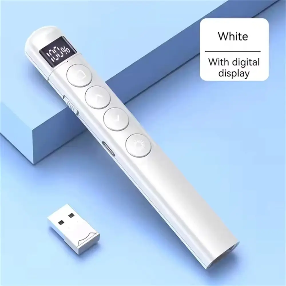 샤오미 컨트롤 페이지 넘김 펜 LCD 디스플레이 레드 라이트 포인터 레이저 슬라이드 포인터 2.4GHz RF USB 연결 슬라이드 어드밴서