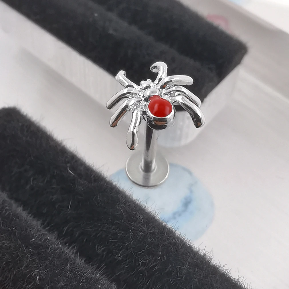 JHJT 16G 6mm 8mm Spider Labret Piercing per labbra in acciaio inossidabile 316L Labret Stud Tragus Helix cartilagine orecchino gioielli per labbra