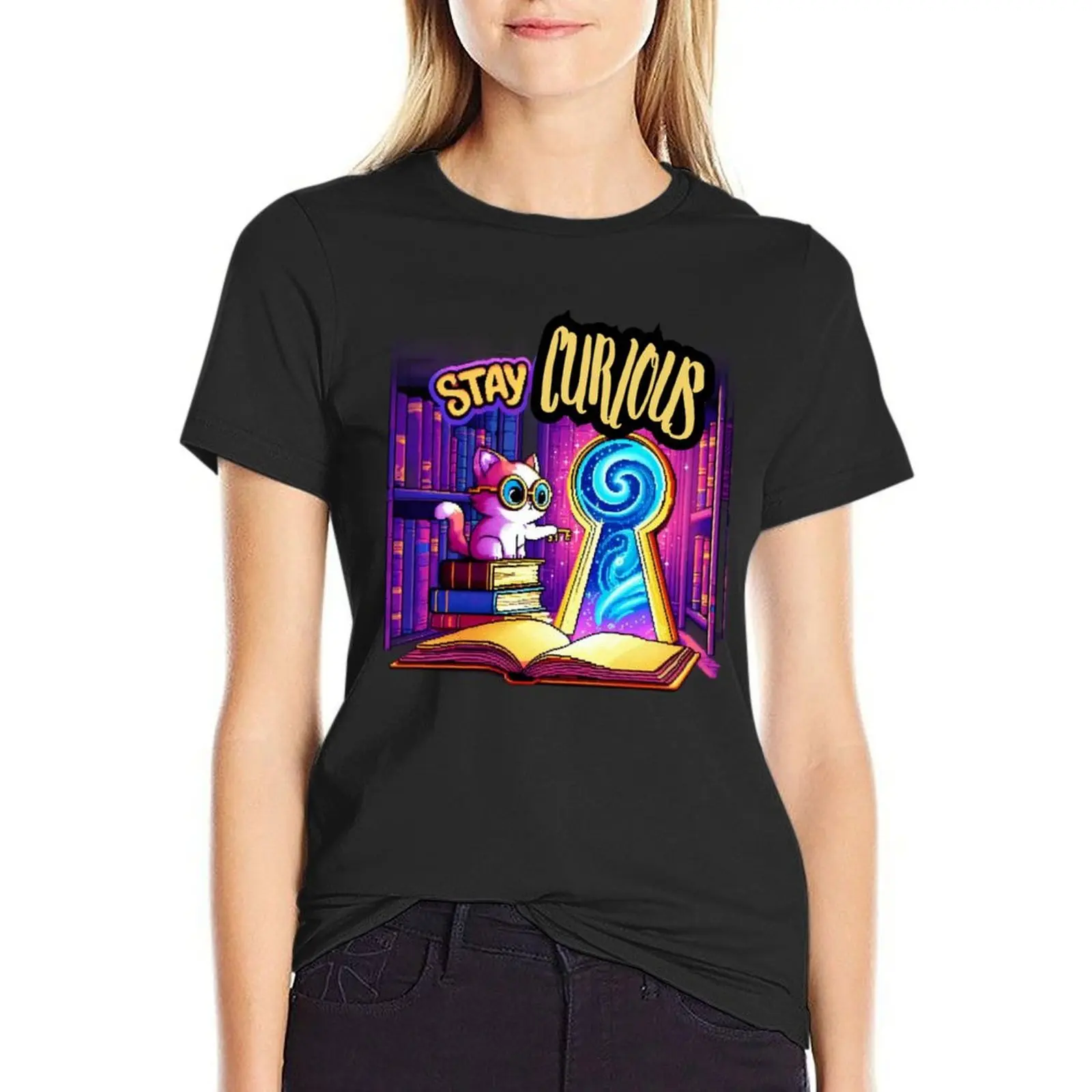 Stay Curious Unlock the Unknown T-Shirt new edition graphics t shirts for Womens