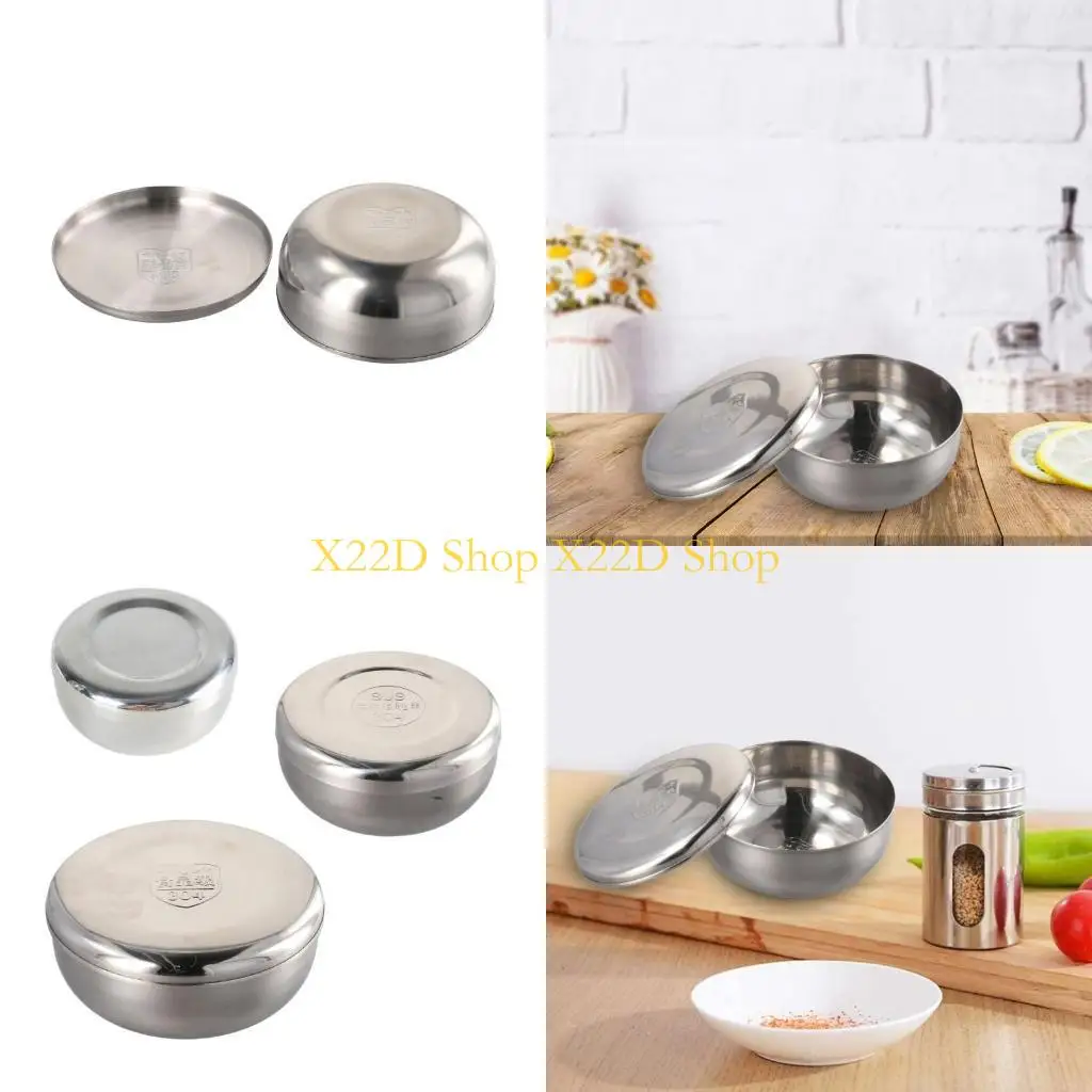 

X22D Rice Bowl with Lid Easy to Use Container Stainless Steel Bowl Kitchen Tool