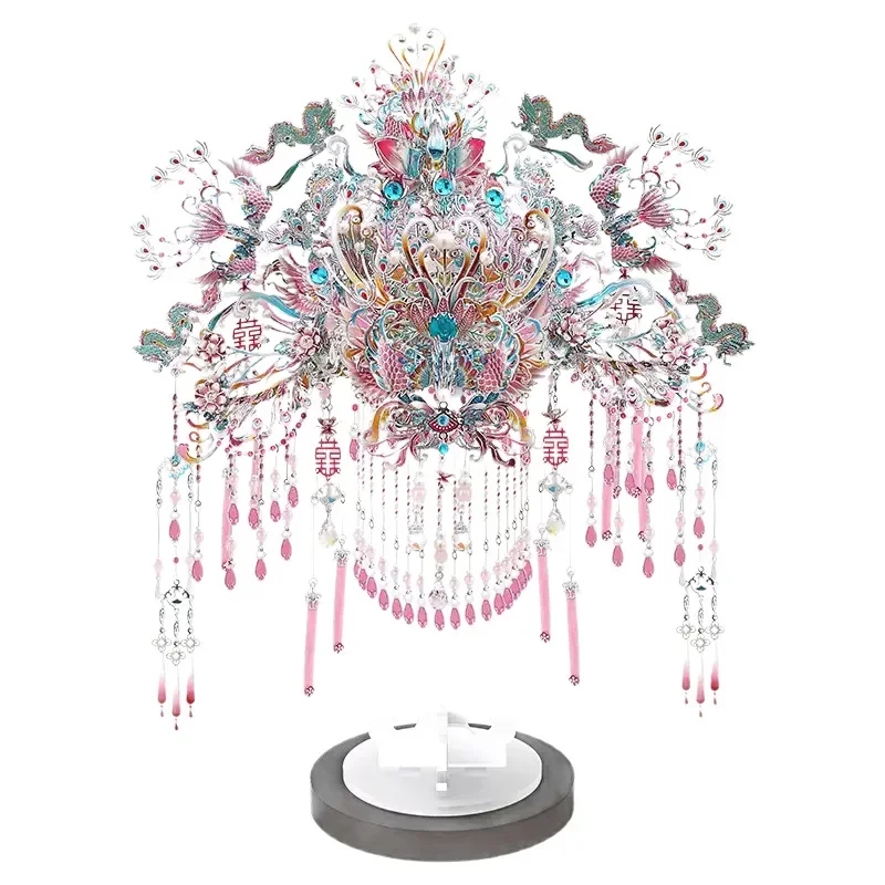 

Fendai silver phoenix crown happy fan metal puzzle 3diy three-dimensional handmade toy model